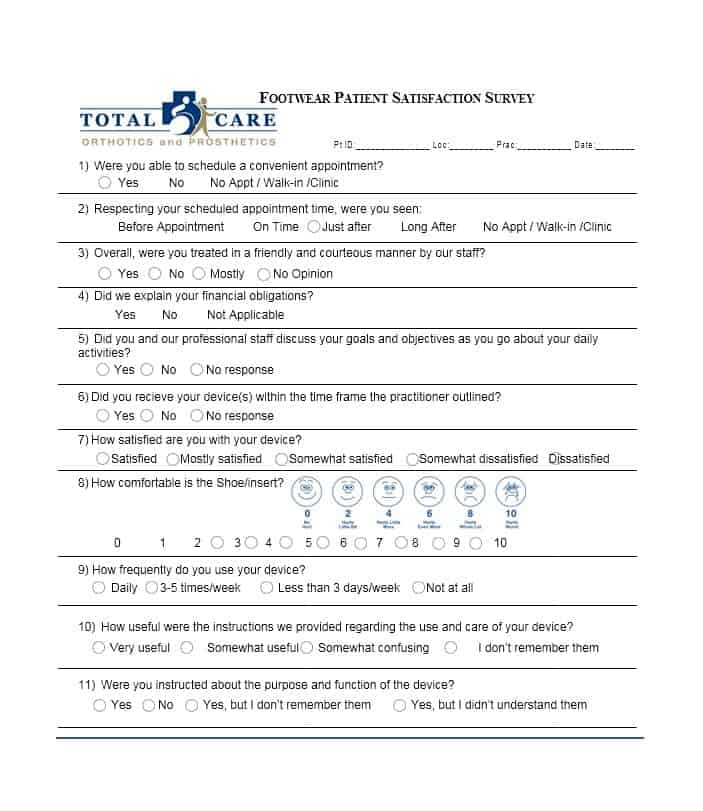 Patient Satisfaction Survey Template 43